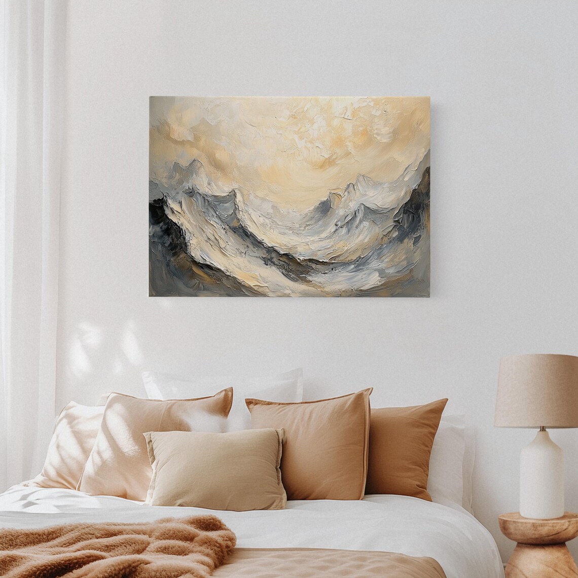 Abstract Mountain Landscape, Neutral Wall Art Print - Image 5
