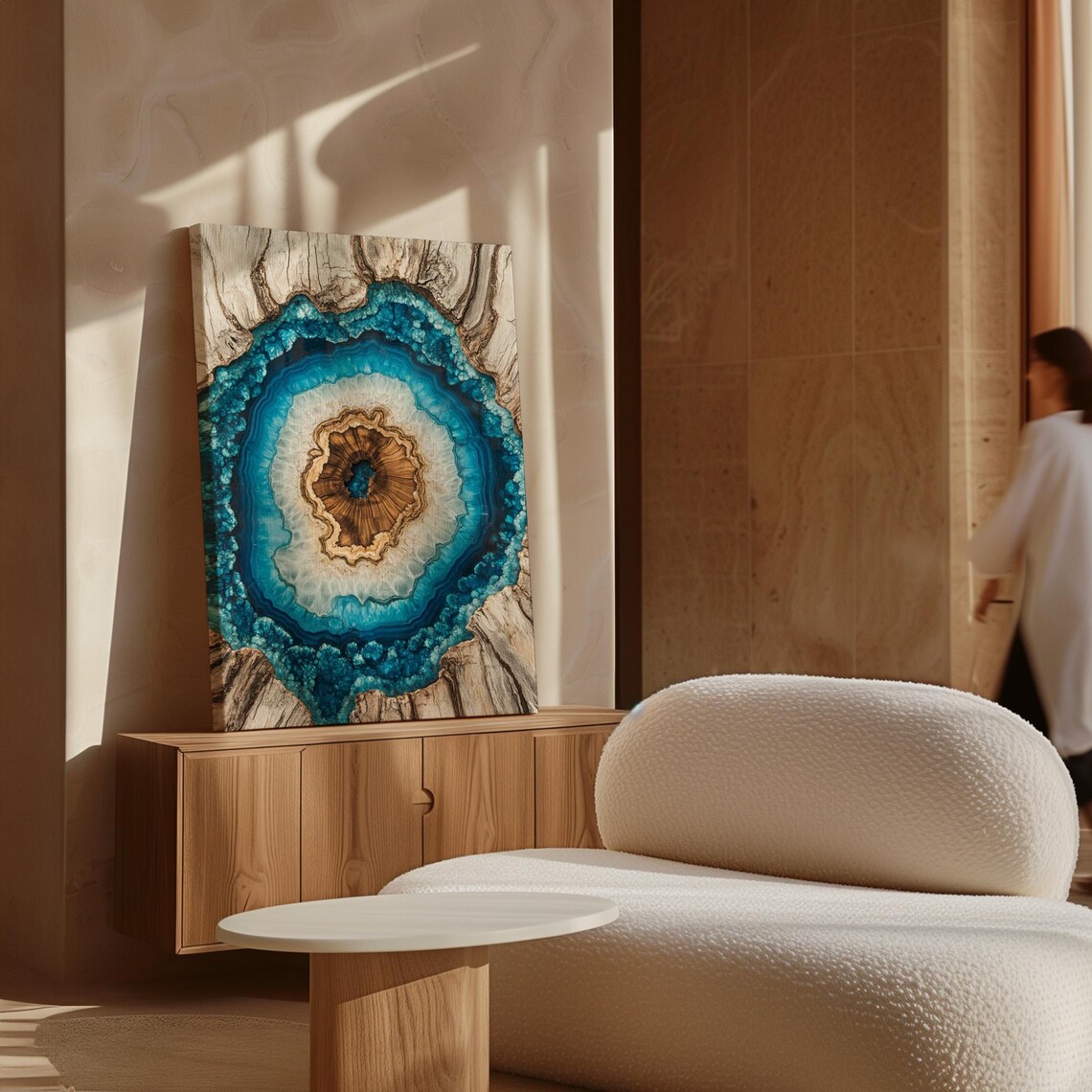 Crystal Geode and Wood Grain Agate Tree Ring Print - Image 7