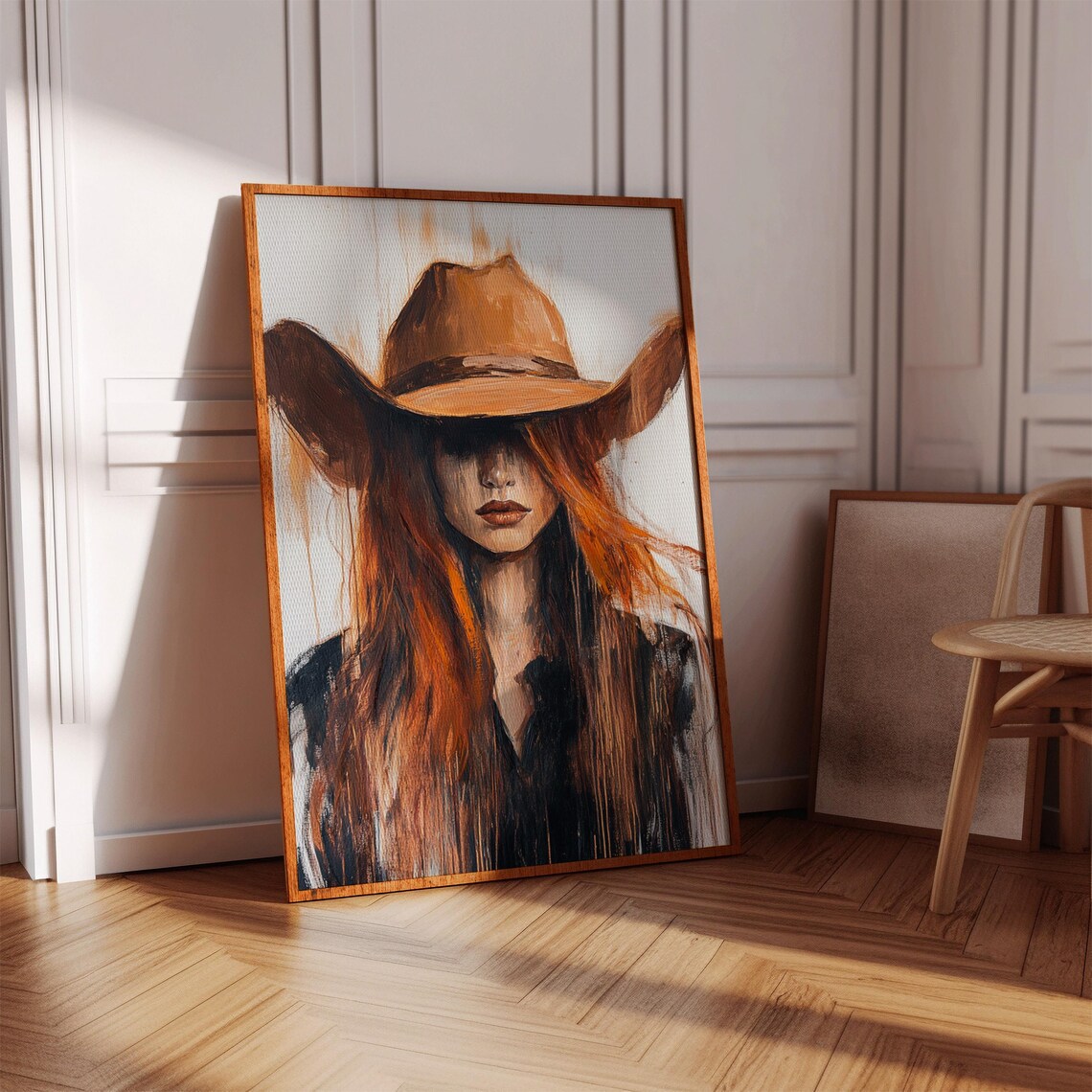 Cowgirl Wall Art, Rustic Boho Western Woman Painting - Image 5
