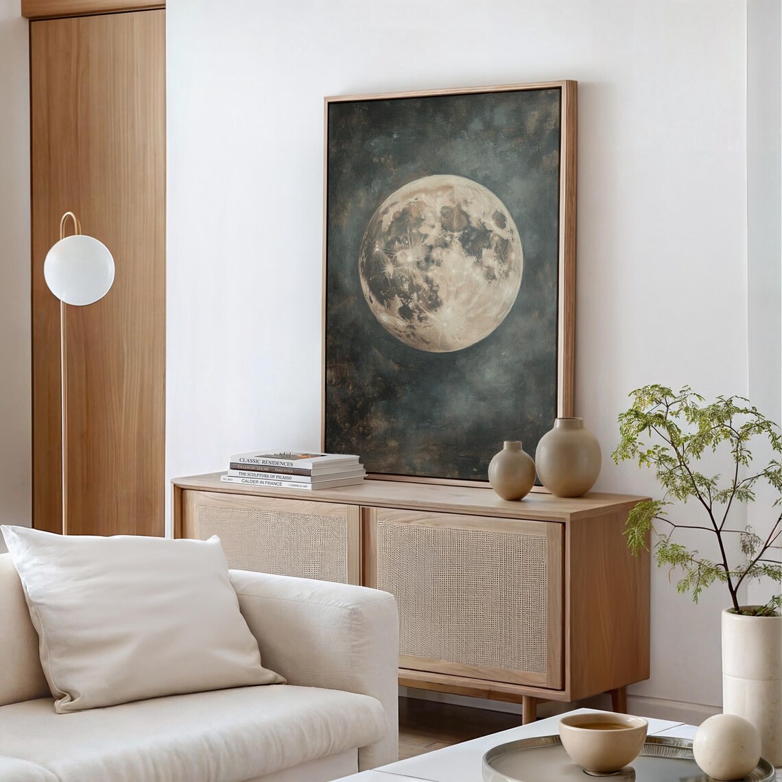 Vintage Full Moon Poster, Celestial Lunar Landscape - Image 6