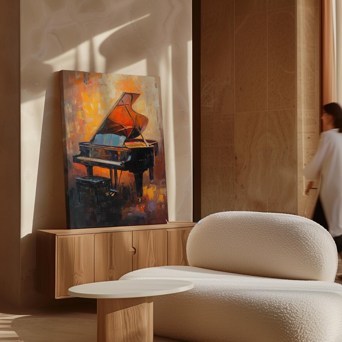 Grand Piano Bold Abstract, Vintage Instrument Decor - Image 6