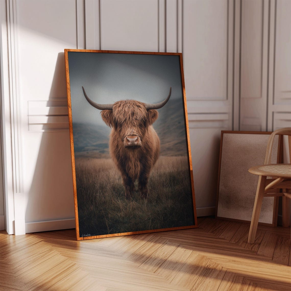 Highland Cow Rustic Farmhouse Art Print