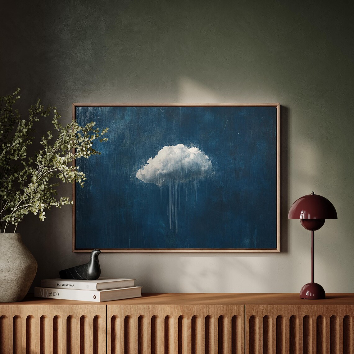Minimalist Cloud Art Print, Abstract Blue Sky - Image 6