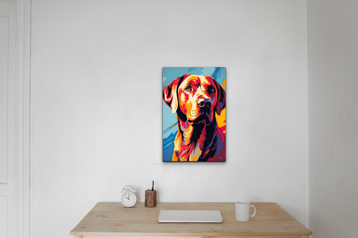 Labrador Retriever Dog Portrait in Bold Colorful Pop Art Poster - Image 6