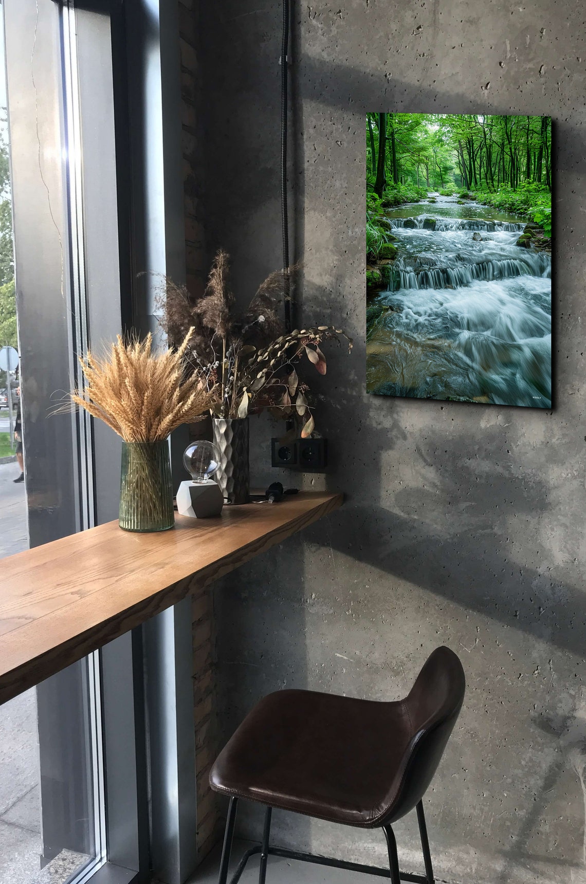 Forest Stream Waterfalls Lush Green Woodland Nature Landscape Poster - Image 3