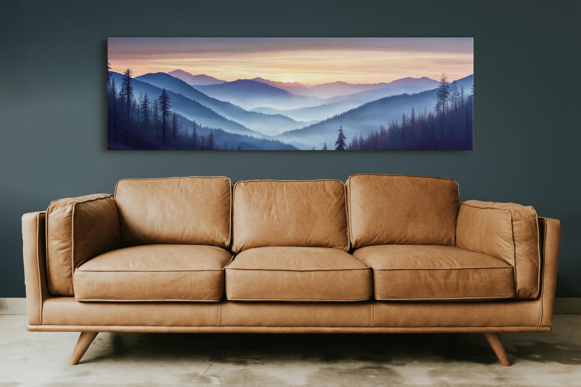 Golden Sunrise Over Misty Mountains Panoramic Forest Nature Poster - Image 6