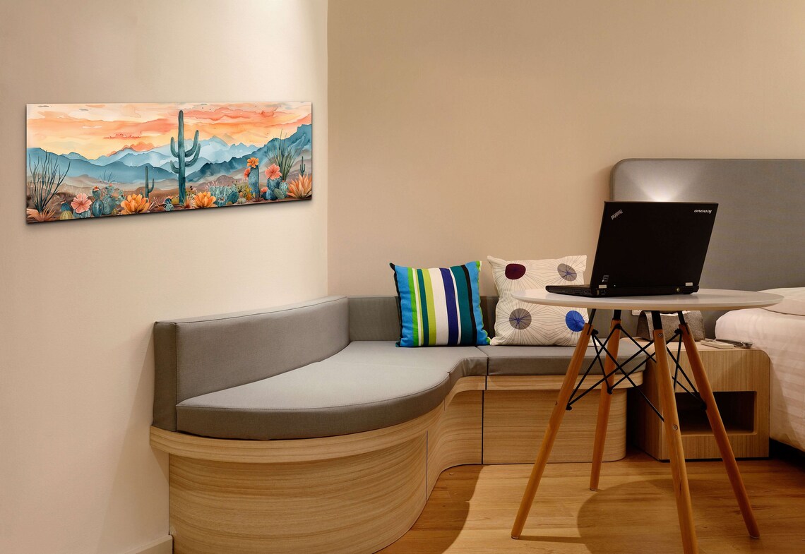 Panoramic Mid-Century Modern Arizona Landscape Art Print - Image 5