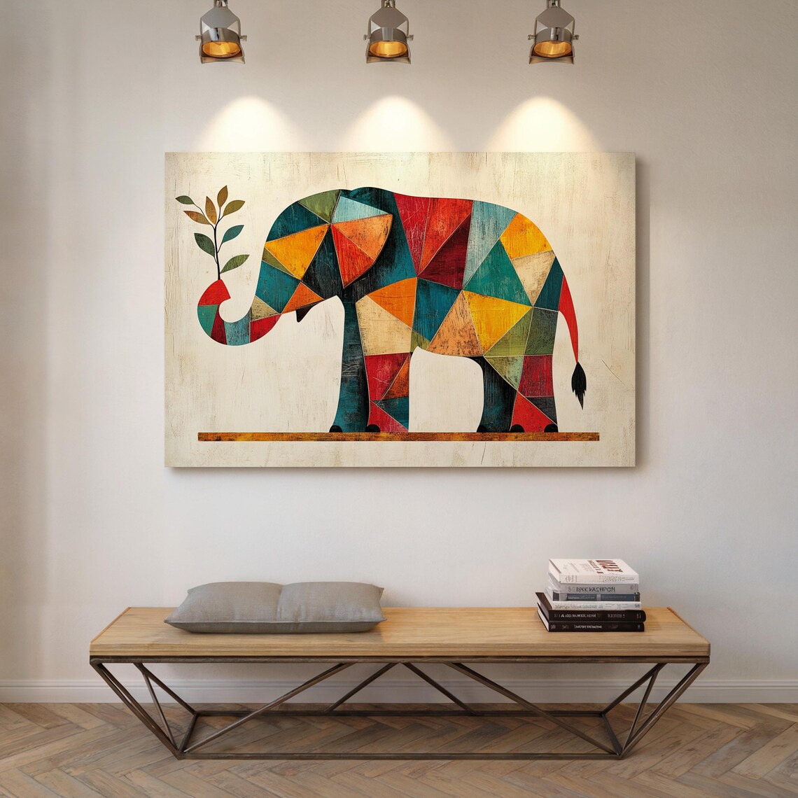 Geometric Colorful Elephant Art Print, Modern Decor - Image 5