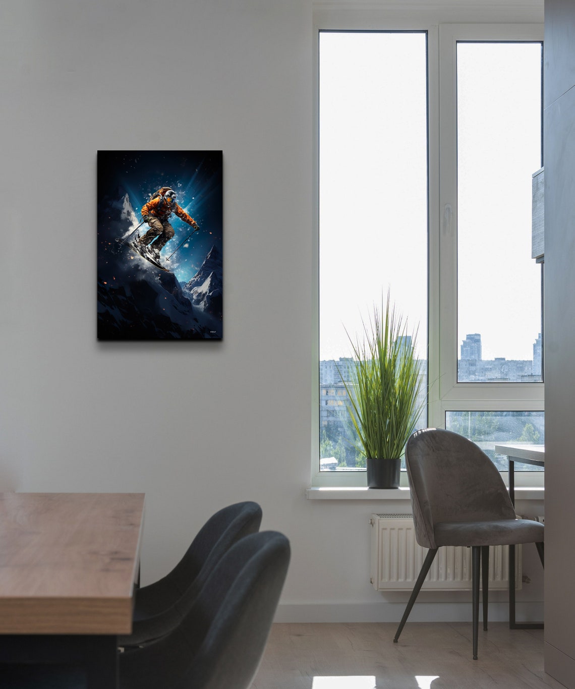 Skier Painting, Ski Gift Art Print - Image 3