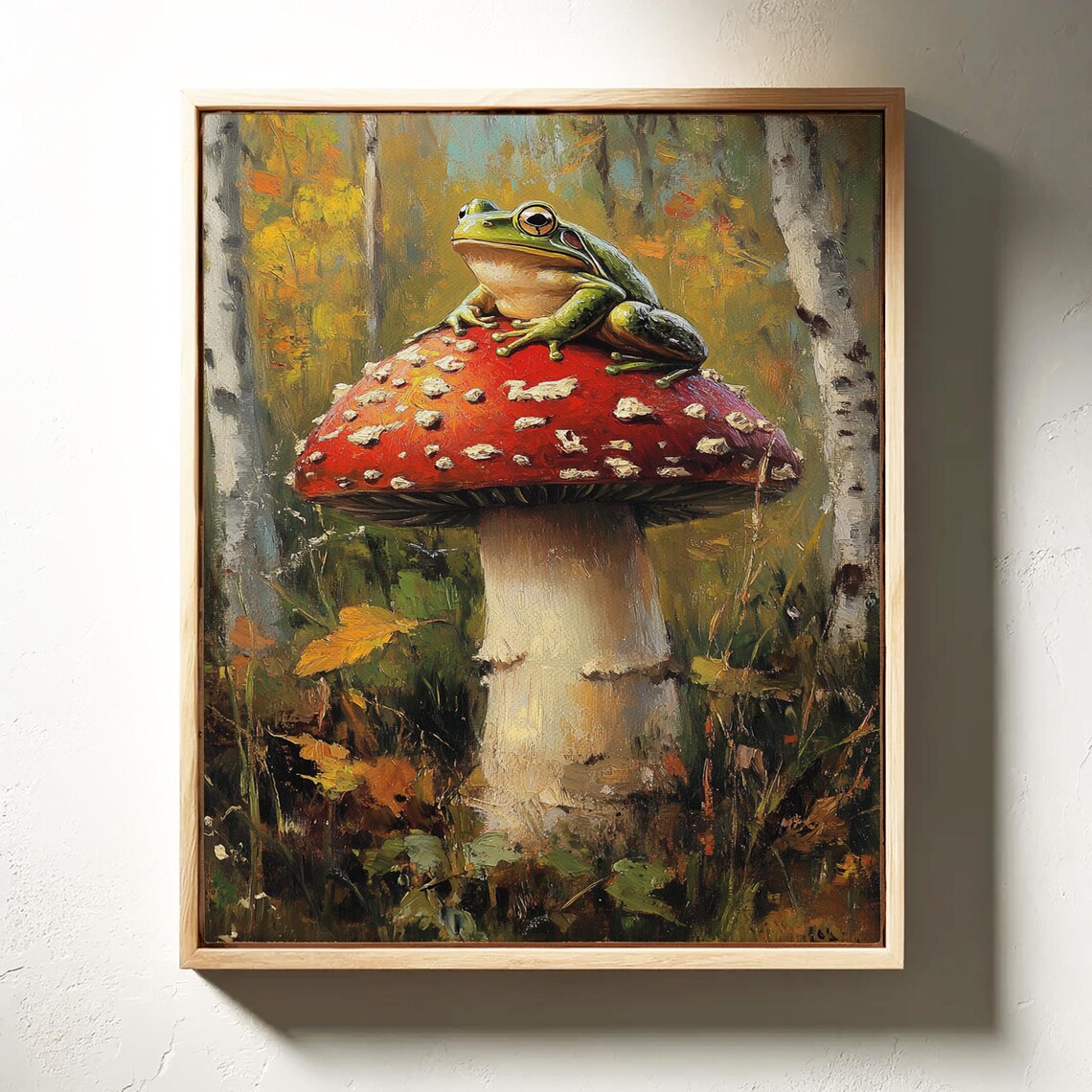 Whimsical Frog On Mushroom Autumn Forest Art Print - Image 6