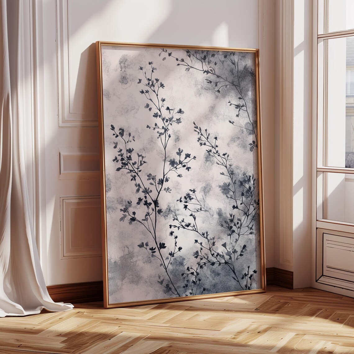 Elegant Floral Abstract Art Print, Minimalist Botanical Decor - Image 5