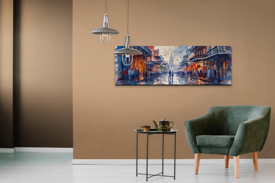 French Quarter Panoramic Art Print, Urban Landmark - Image 6