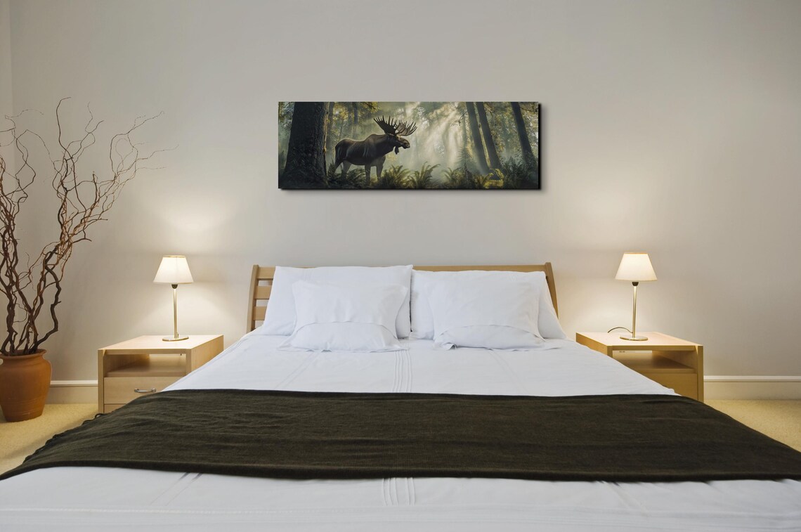 Woodland Moose, Panoramic Wall Art Print - Image 3