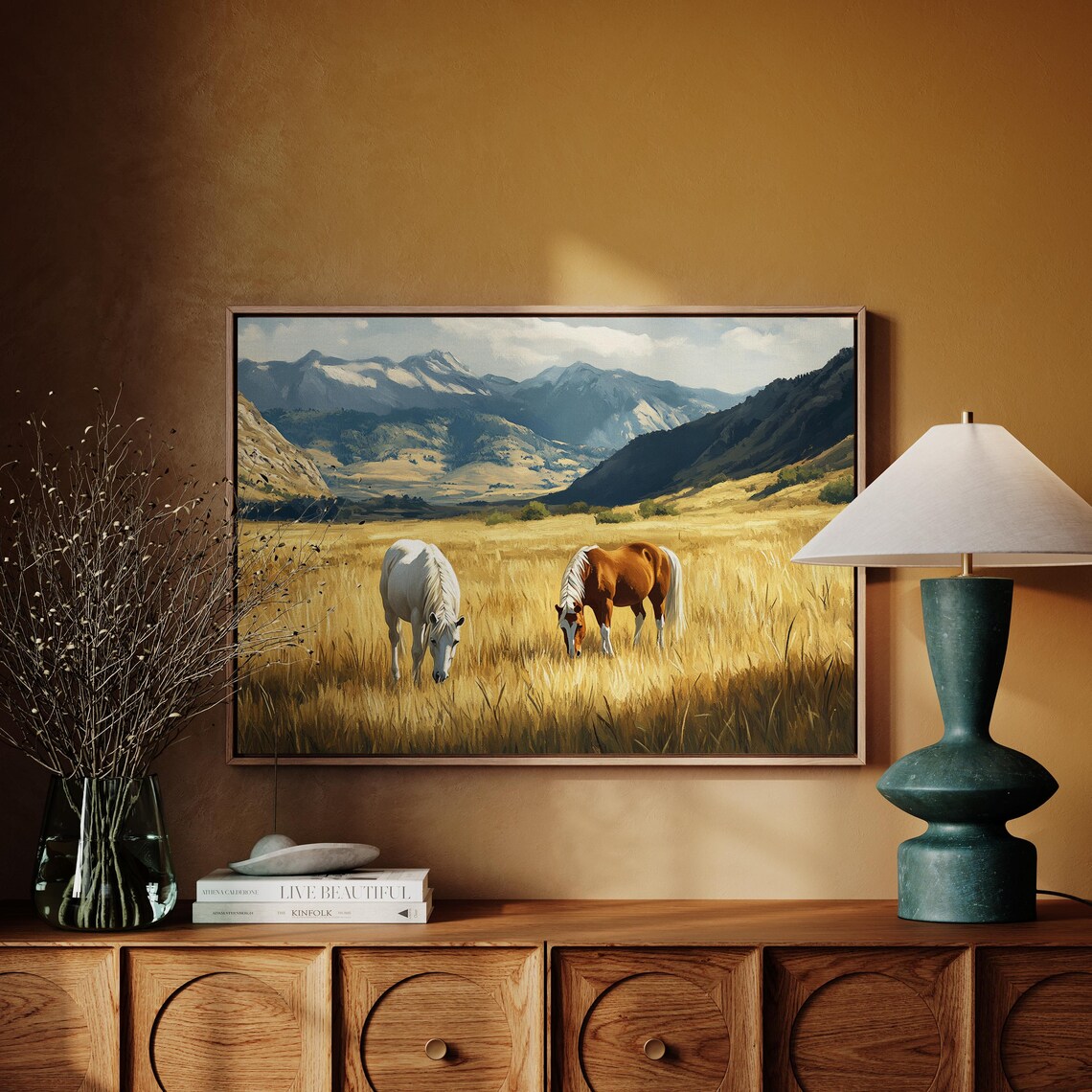 Wild Horses, Rustic Farmhouse Equestrian Art Print - Image 4