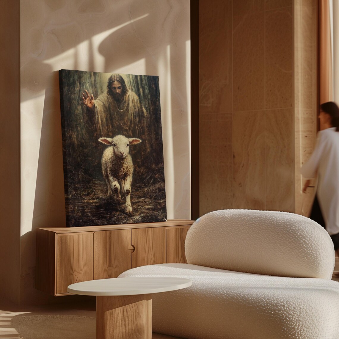 Jesus With Lost Lamb, Christian Art of the Good Shepherd - Image 7