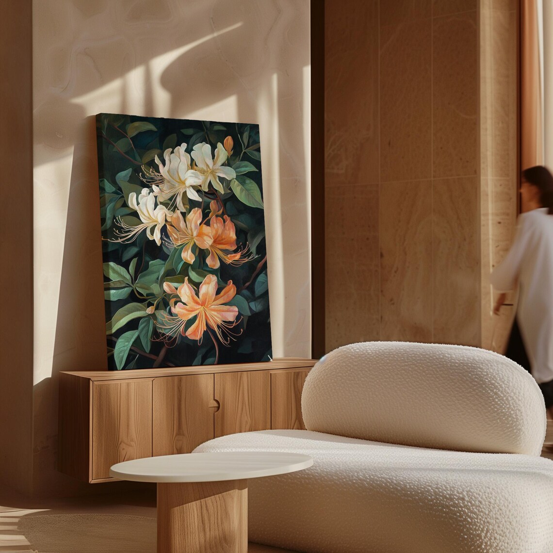 Elegant Honeysuckle Blossoms, Botanical Home Decor - Image 7