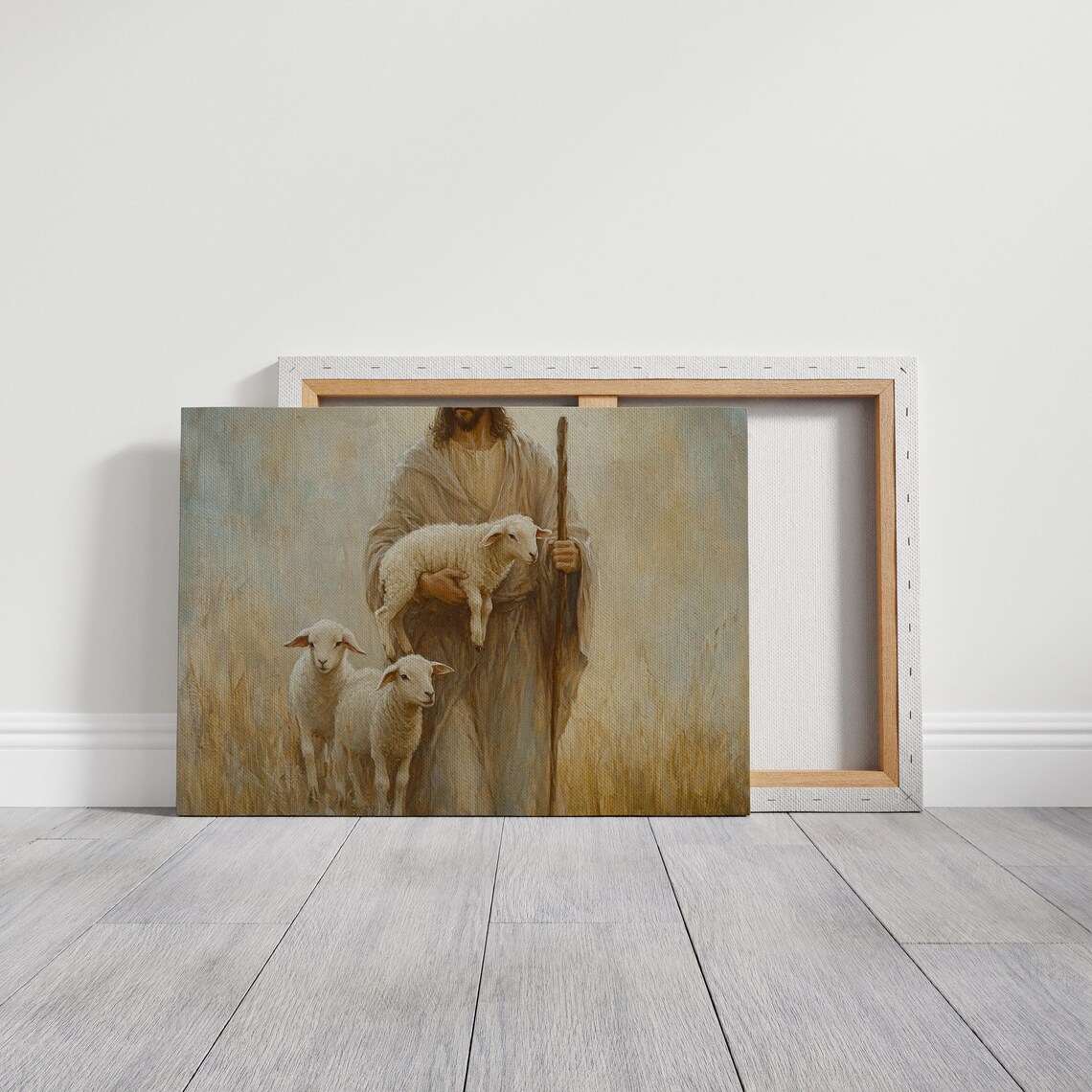 Jesus Carrying A Lamb Art Print, Good Shepherd