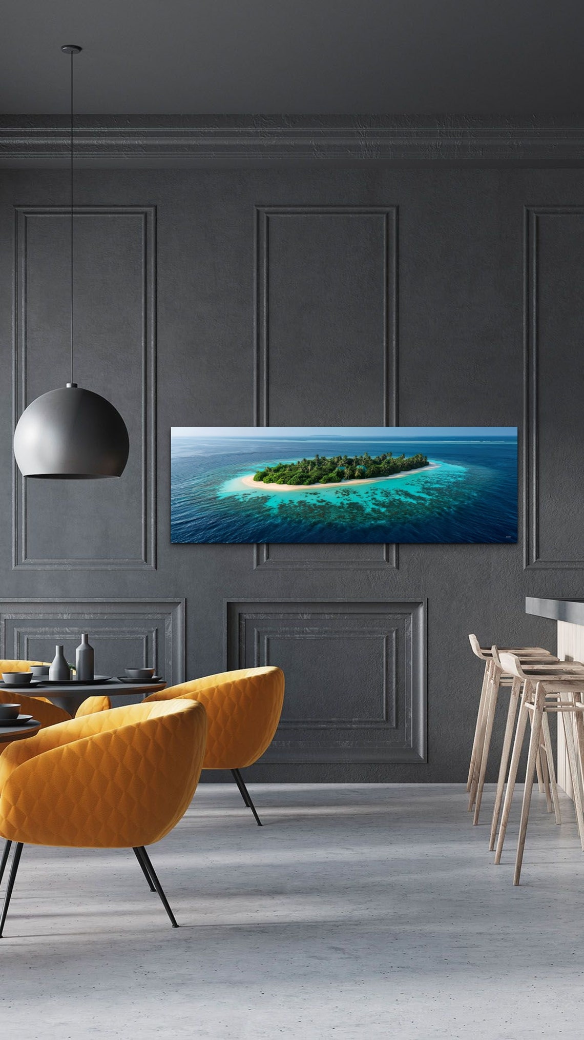 Tropical Island Aerial Turquoise Lagoon Paradise Beach Panoramic Print - Image 6