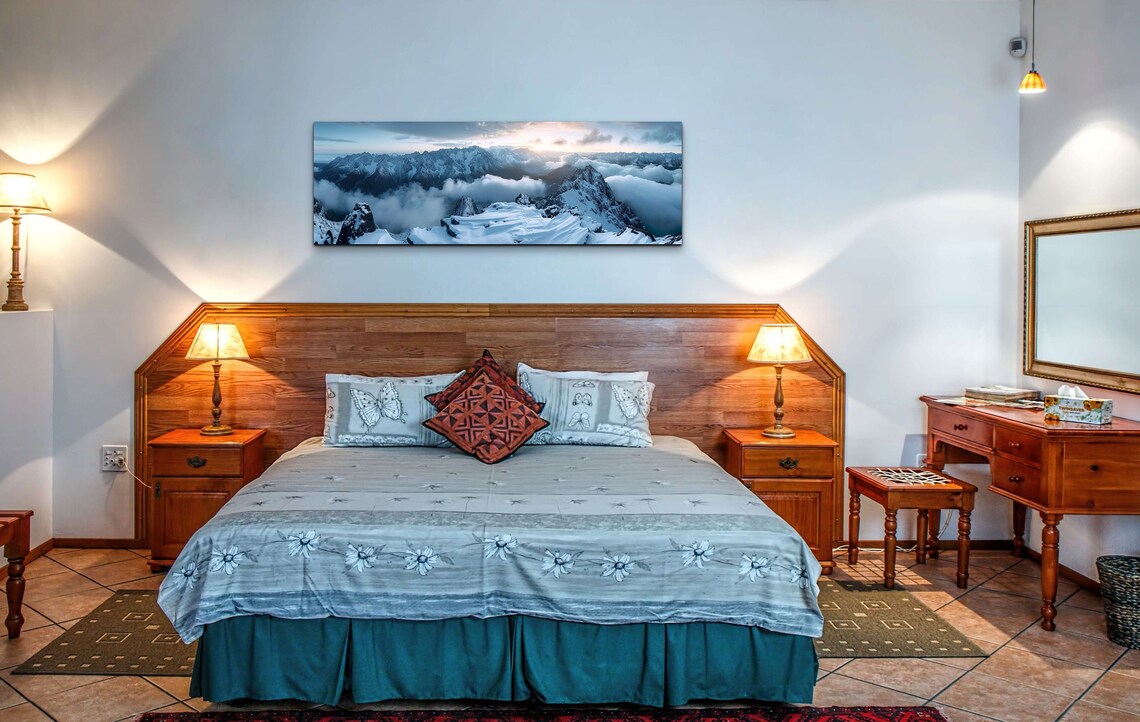 Snow Covered Andes Mountains, Panoramic Nature Art Print - Image 6