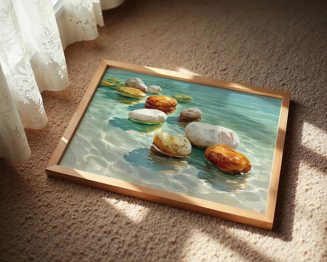 Sunlit Stones In Crystal Water