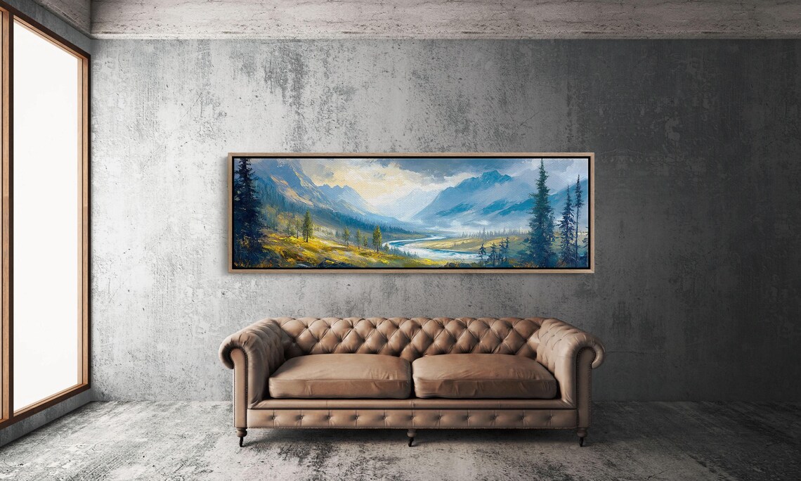 Smoky Mountains Landscape - Misty River Valley - Image 3