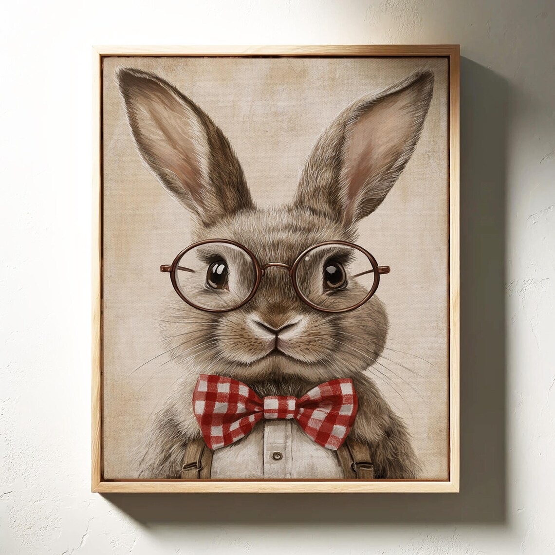 Adorable Rabbit Portrait, Vintage Style Art Print