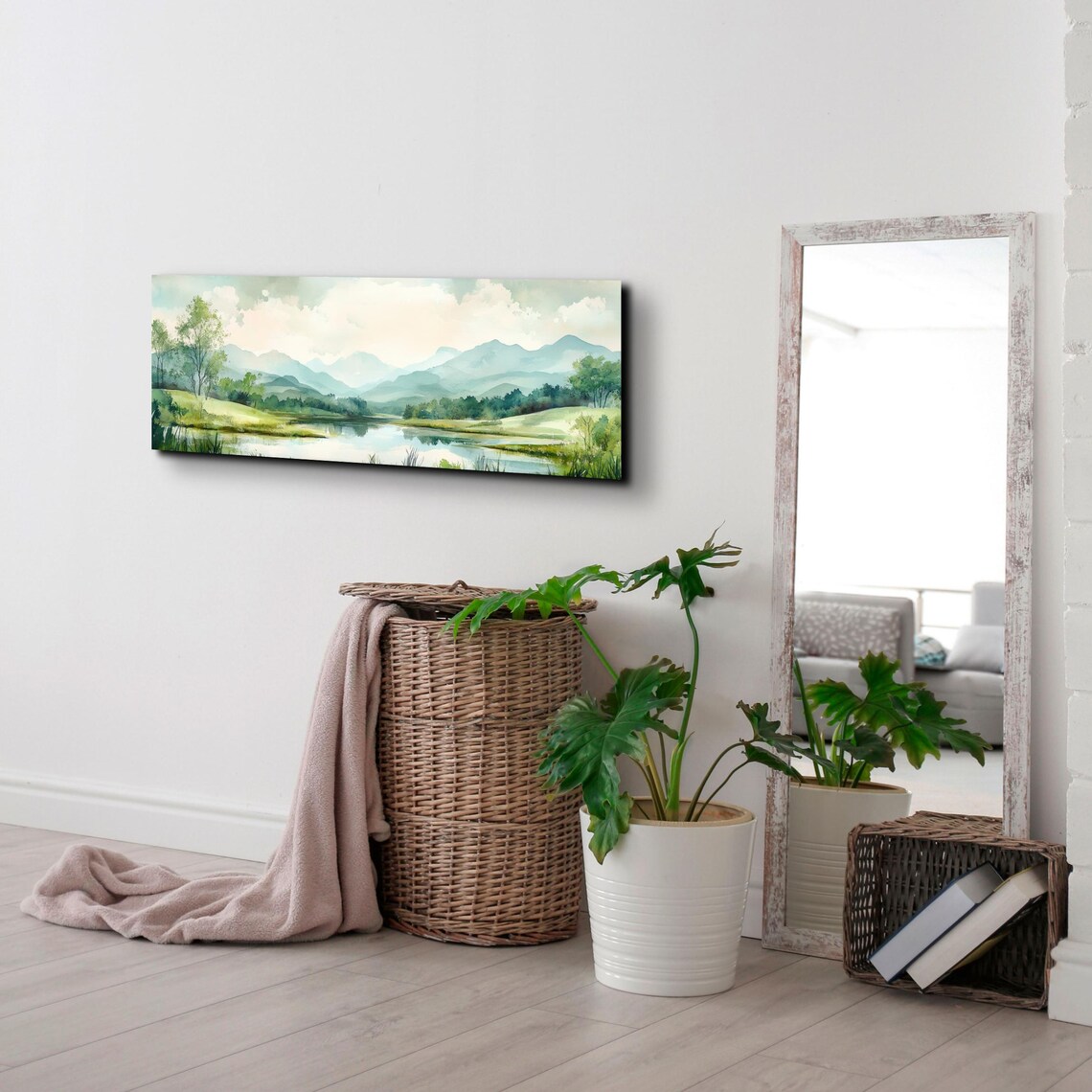 Serene Mountain Landscape, Panoramic Wall Art Print - Image 3