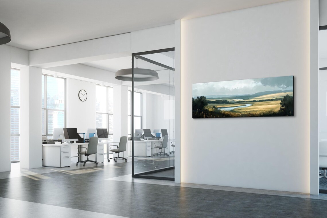Serene River Landscape, Tranquil Landscape Art - Image 4