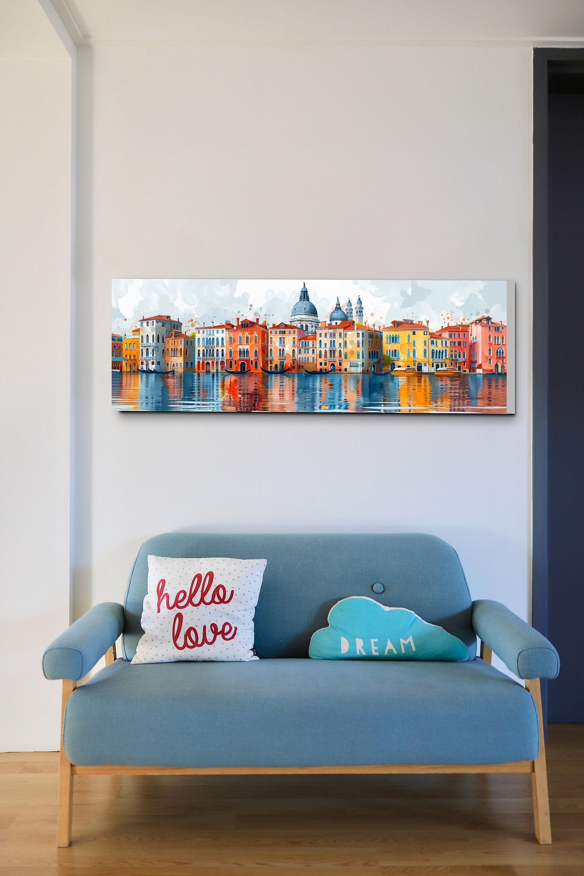 Colorful Venice Italy Landmark Boat River Oil Painting Watercolor Wall Art Calming Poster Print Homeoffice Room Decor Gifts - Image 3