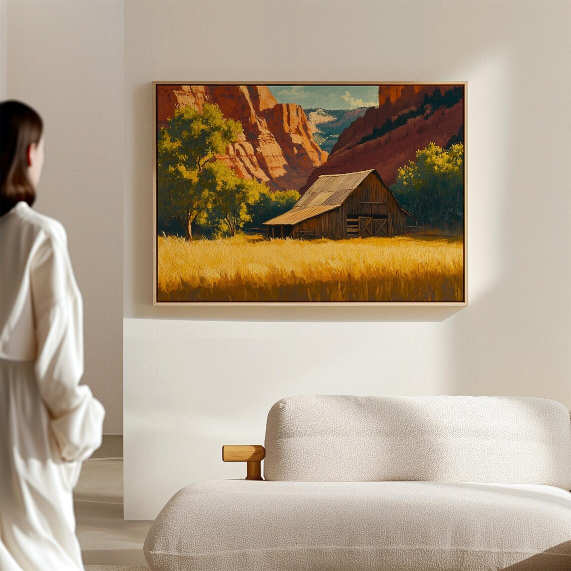 Rustic Barn in Golden Fields, Vintage Landscape Art - Image 7
