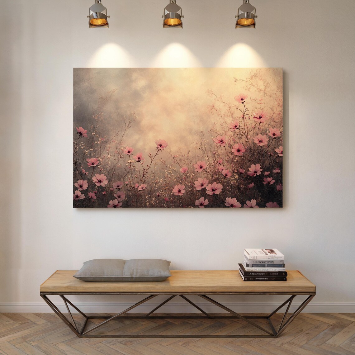 Soft Pink Cosmos Flowers Vintage Botanical Garden Art Poster - Image 5