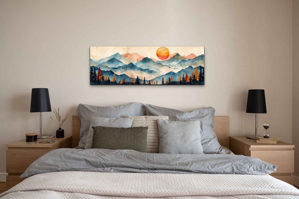 Panoramic Coast Range Mid-Century Mountain Art Print - Image 7