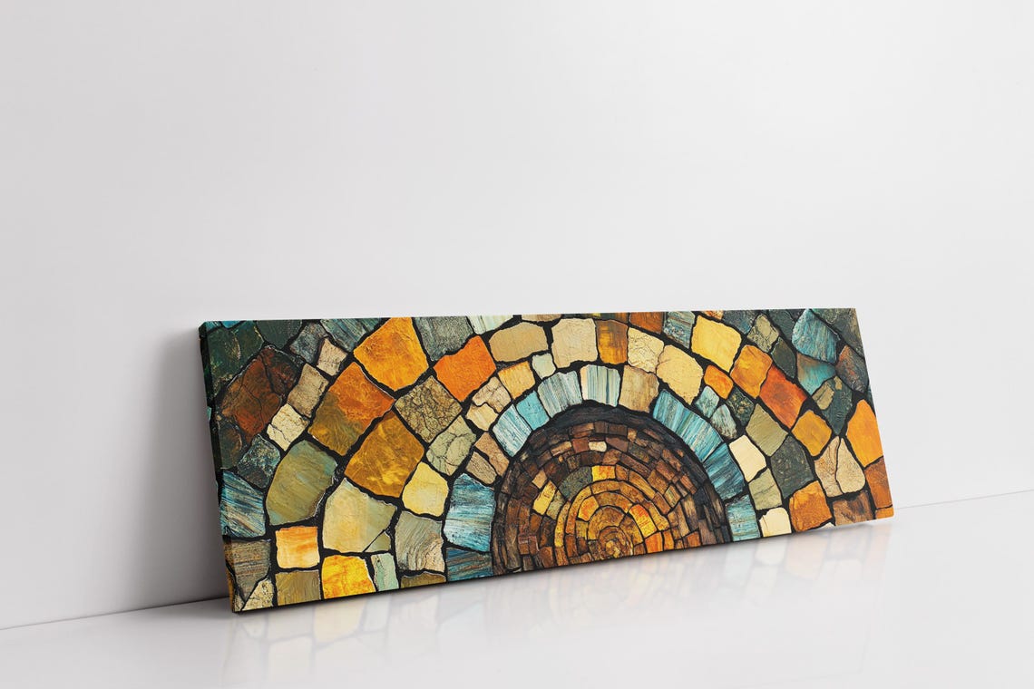 Stone Mosaic Arch Rustic Wall Decor Earthy Warm Tones Poster - Image 6
