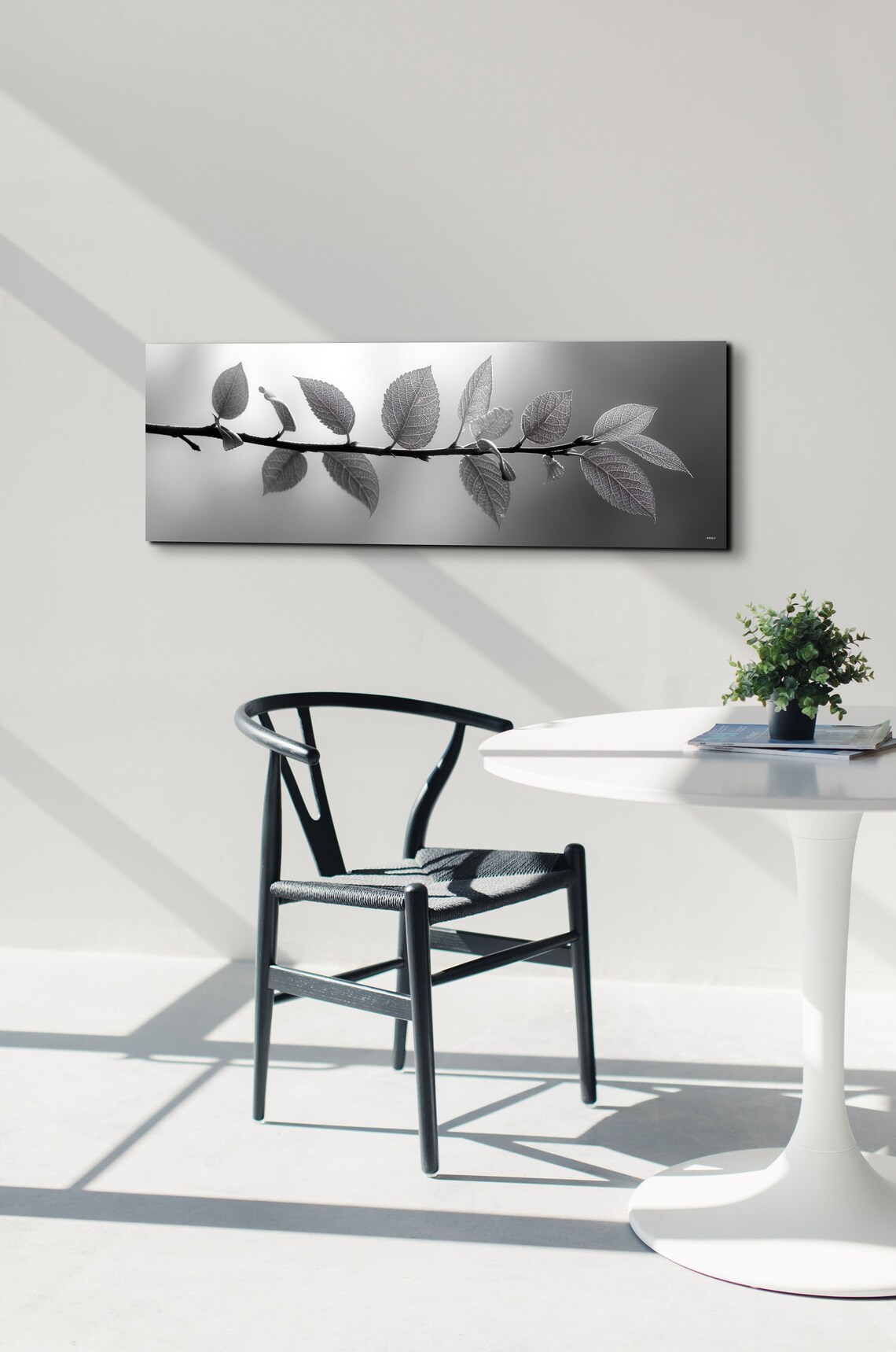 Minimalist Eucalyptus Leaves on Rustic Wood, Art Print - Image 4