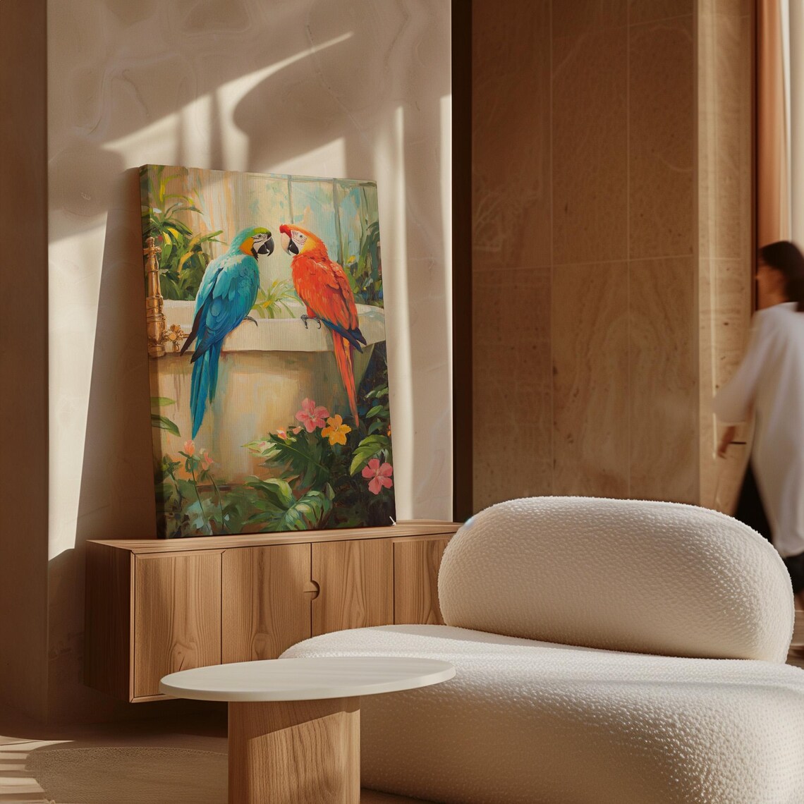 Tropical Parrots In Botanical Setting Art Print - Image 5
