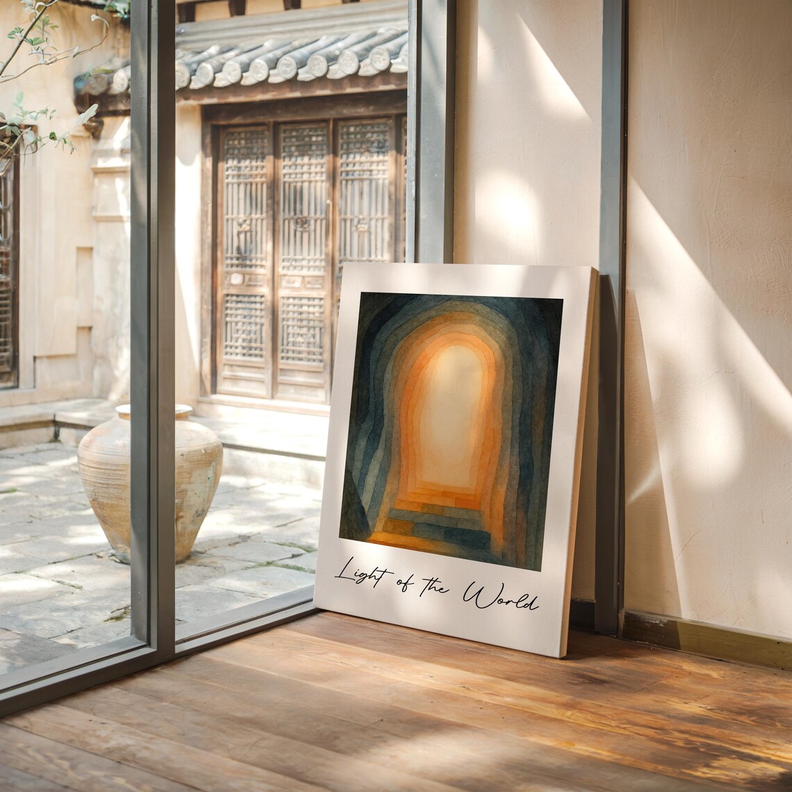 Light of the World Abstract Watercolor Spiritual Archway Poster - Image 3