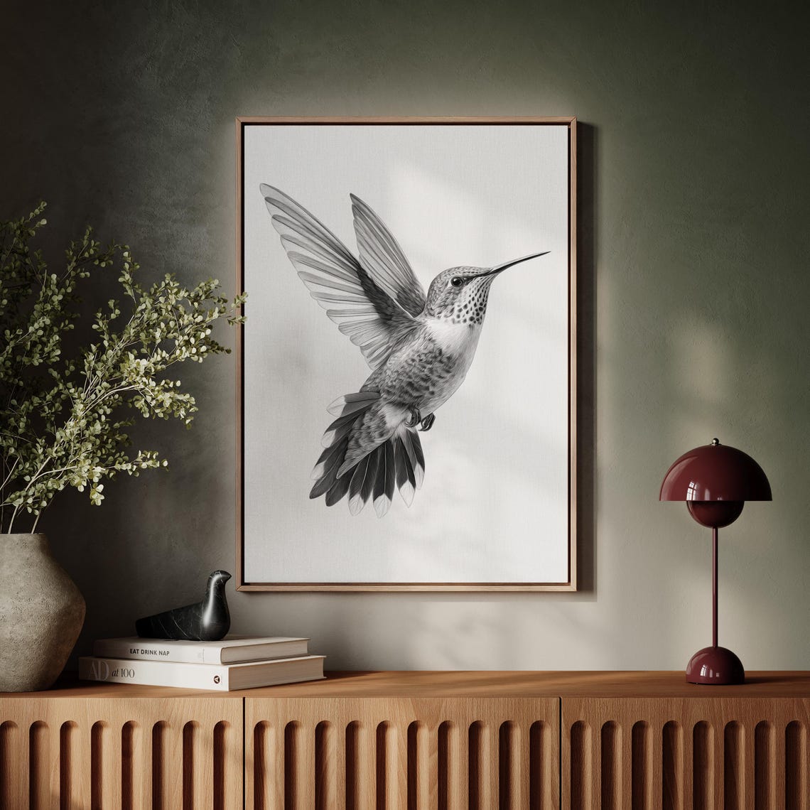 Black And White Hummingbird Art Print