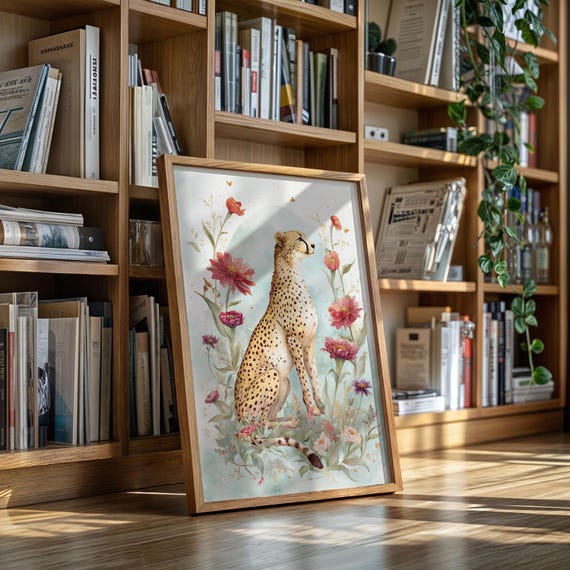 Cheetah Among Blooming Wildflowers