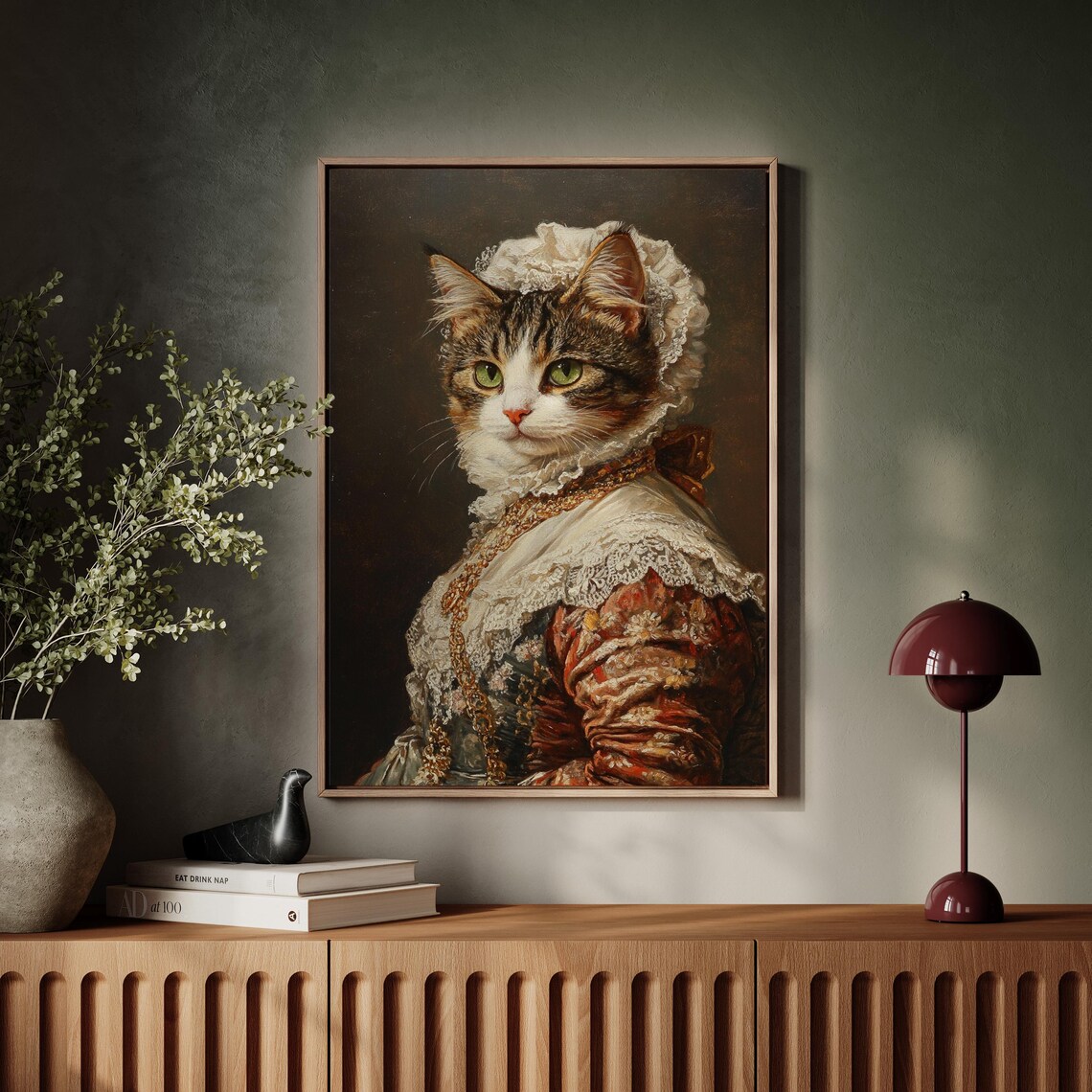 Victorian Cat Portrait, Elegant Tabby Vintage Art Print - Image 7