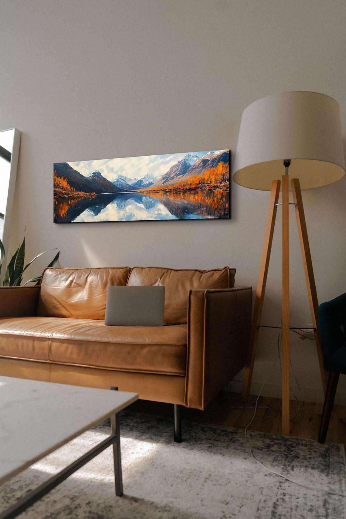 Autumn Mountain Lake Mirror Reflection Panoramic Landscape Poster - Image 6