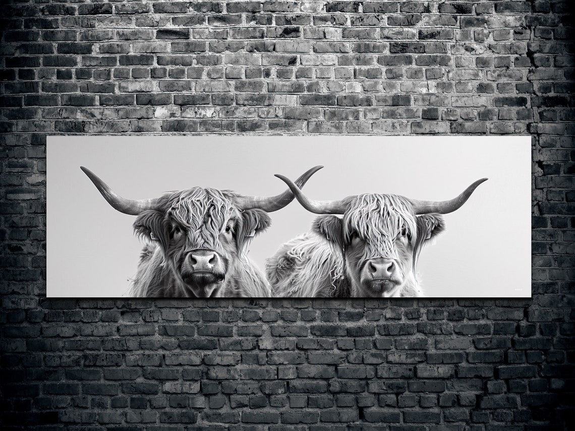 Panoramic Highland Cow Wall Art Print - Image 2