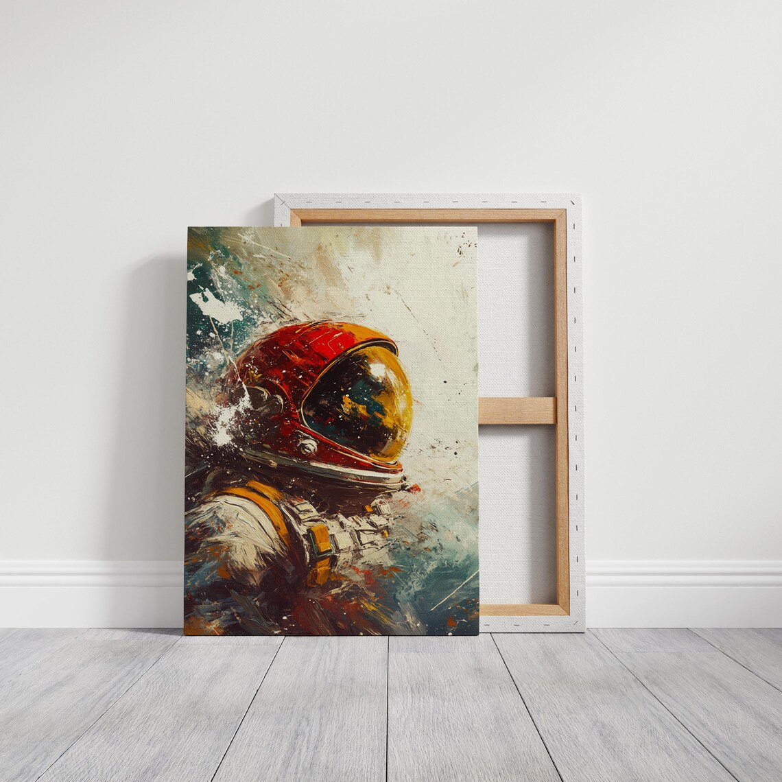 Abstract Astronaut Art Print, Cosmic Brush Strokes - Image 3