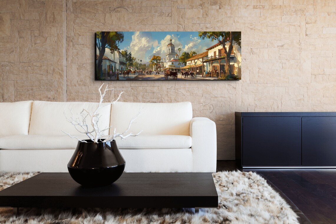 Panoramic Old Southwestern Mexican Town Art Print - Image 7