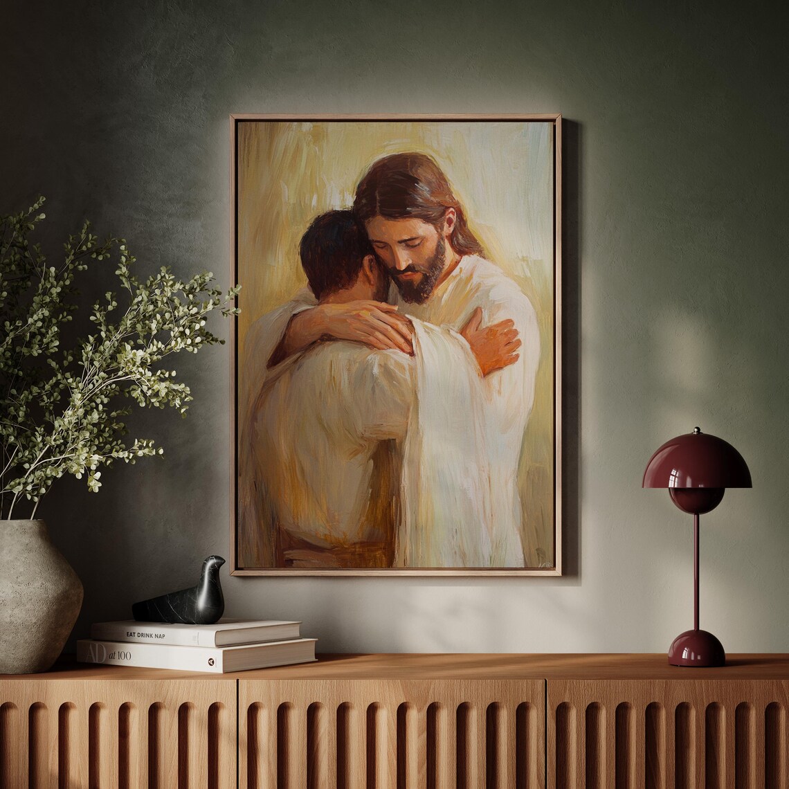 Jesus Embracing Man Forgiveness Love Christian Faith Art Poster - Image 7
