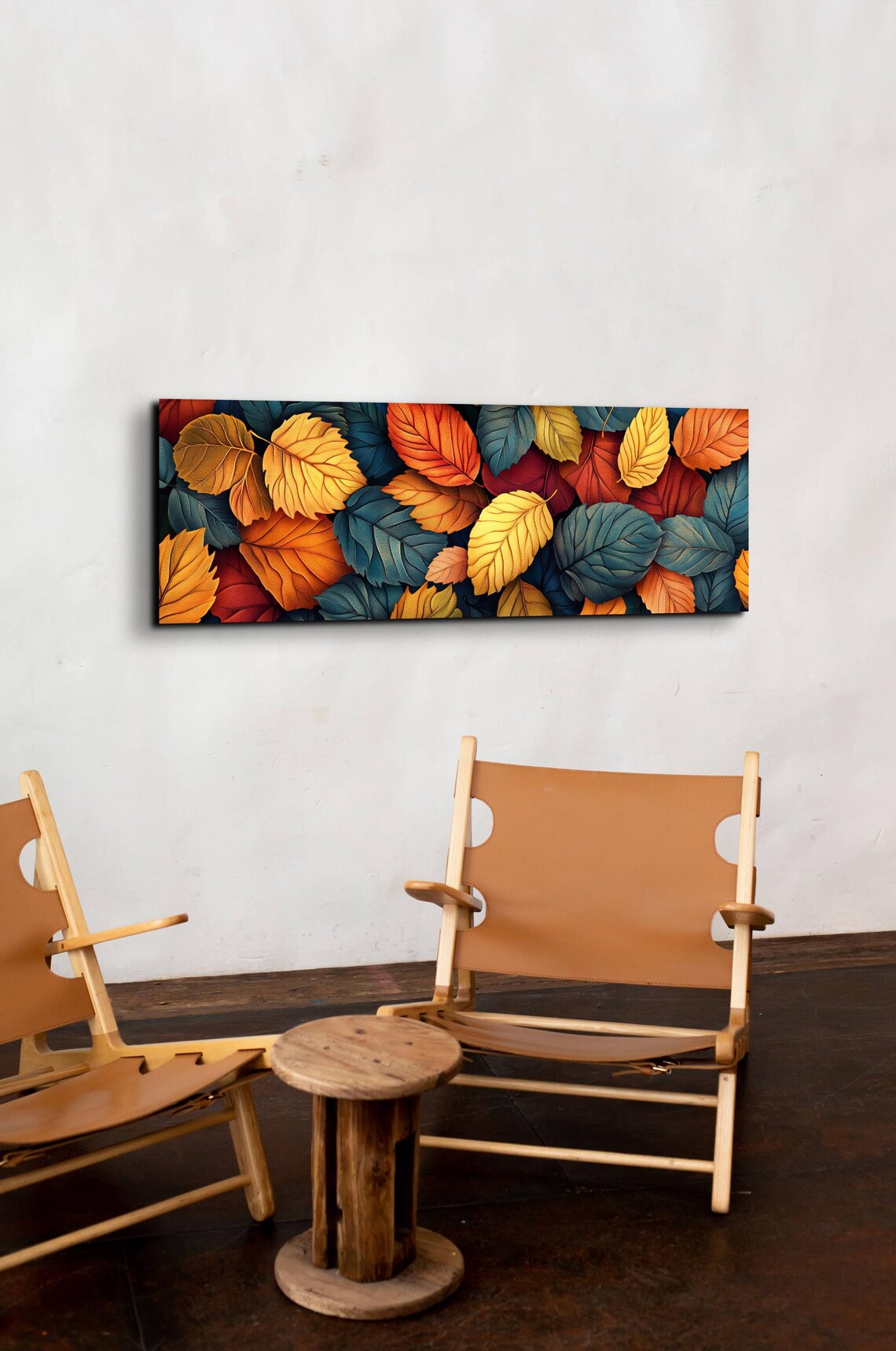 Fall Rustic Leaves Landscape, Halloween Decor - Image 4