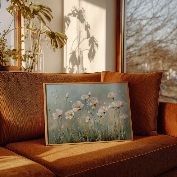 White Wildflowers Dancing In Morning Light