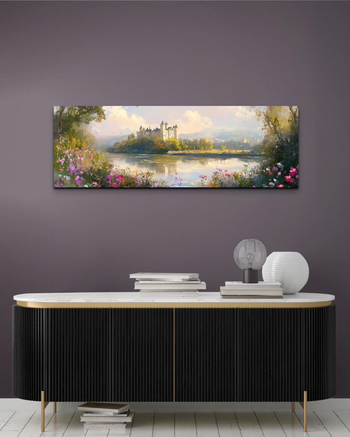 Rustic English Countryside Castle Landscape Art - Image 6