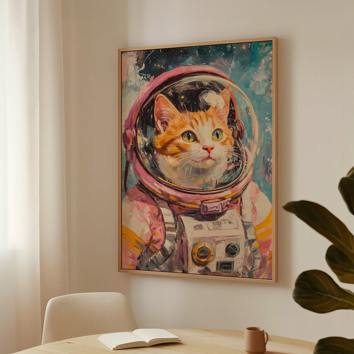 Astronaut Cat Art Print, Whimsical Space Cat - Image 5