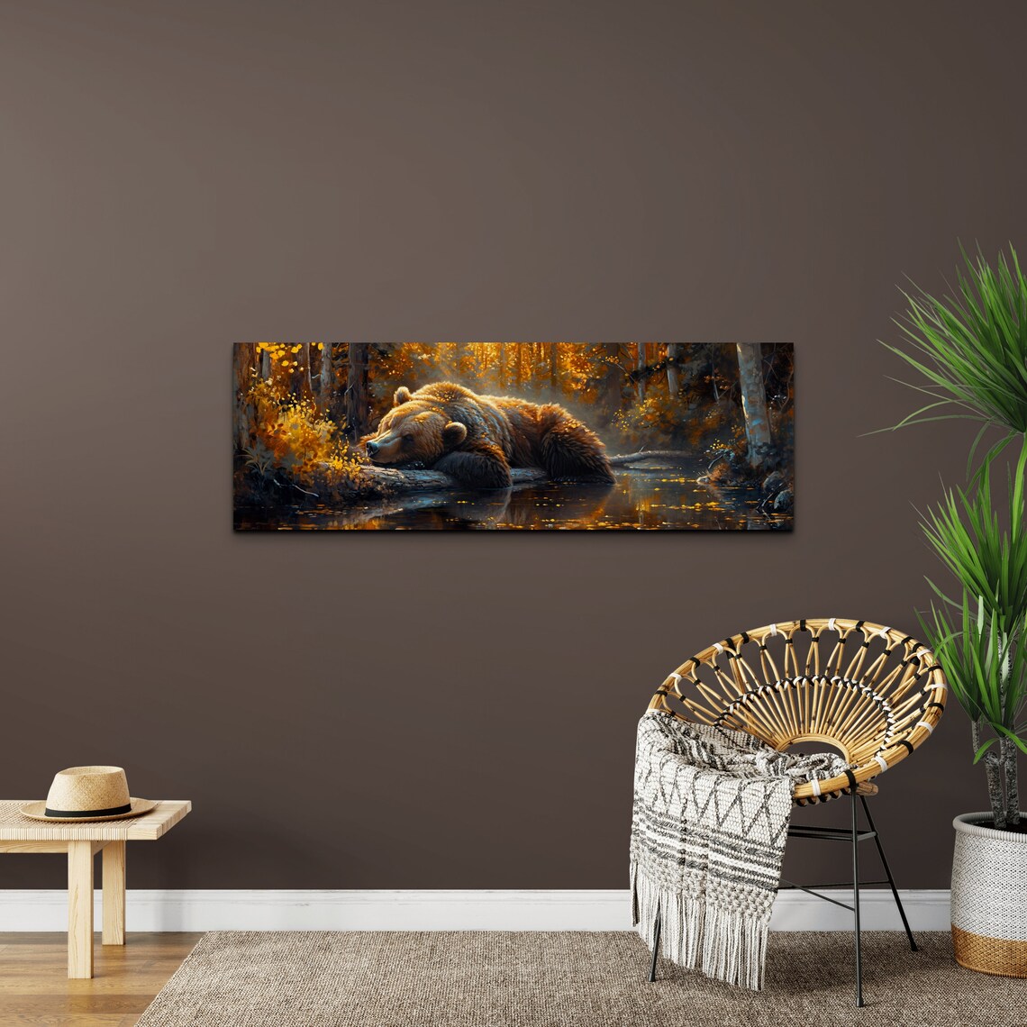 Panoramic Sleeping Bear Art Print, Wildlife Subject - Image 4