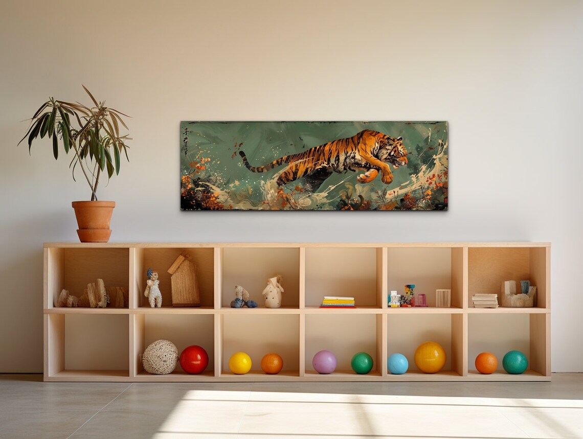 Bengal Tiger Japanese Art Style Wall Art - Image 6